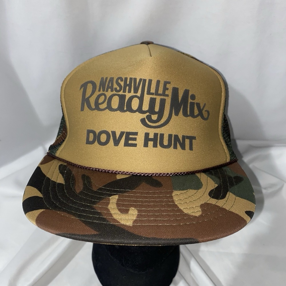 Vintage Nashville Ready Mix Dove Hunt Camo Snapback Trucker Hat Cap